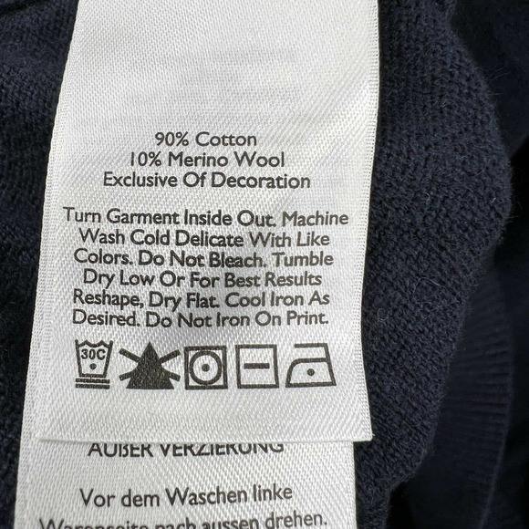 Eddie Bauer Mens Navy V Neck Pullover Sweater Size Large - Picture 4 of 4